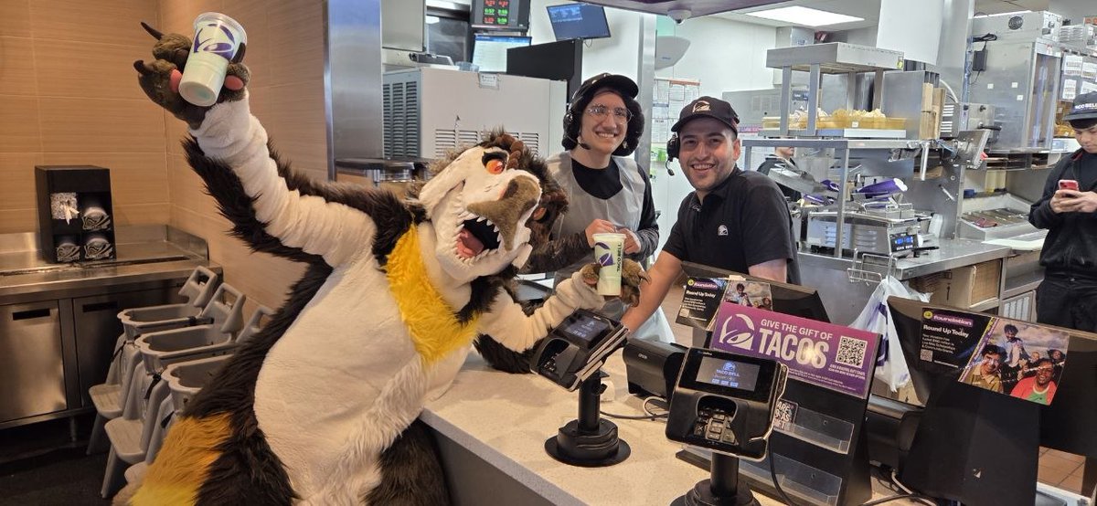 Nothing like some Baja Blast Freezes from Taco Bell the night before the big storm!!!! #FursuitSaturday #ItsTacoBellTime #Dinosaur