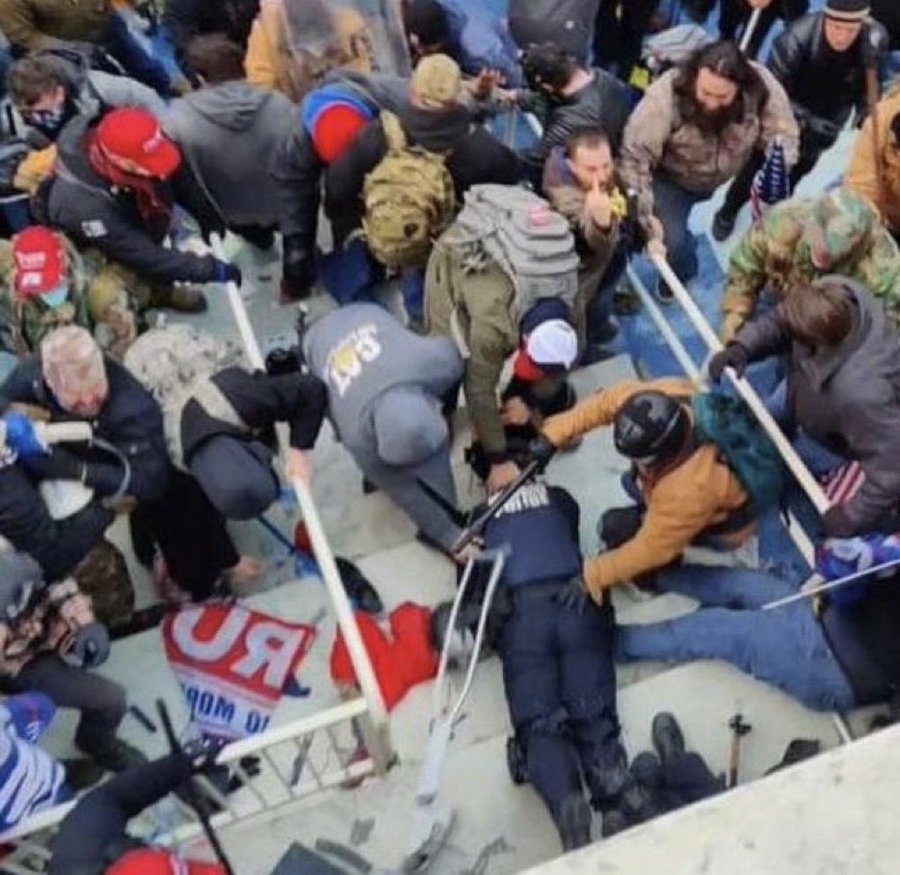 briantylercohen's tweet image. Domestic terrorists, according to Republicans:
-unarmed mother of 3 
-ICU nurse from the VA holding a phone

Not domestic terrorists, according to Republicans: