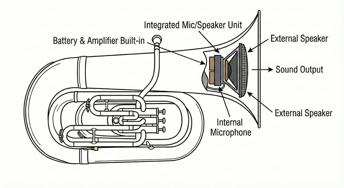 チューバのベルに内蔵できるマイク＆スピーカーが発売されてもいいと思う。
(サイレントブラスの反対)
ちっちゃチューバで数十人合奏に耐えられるw