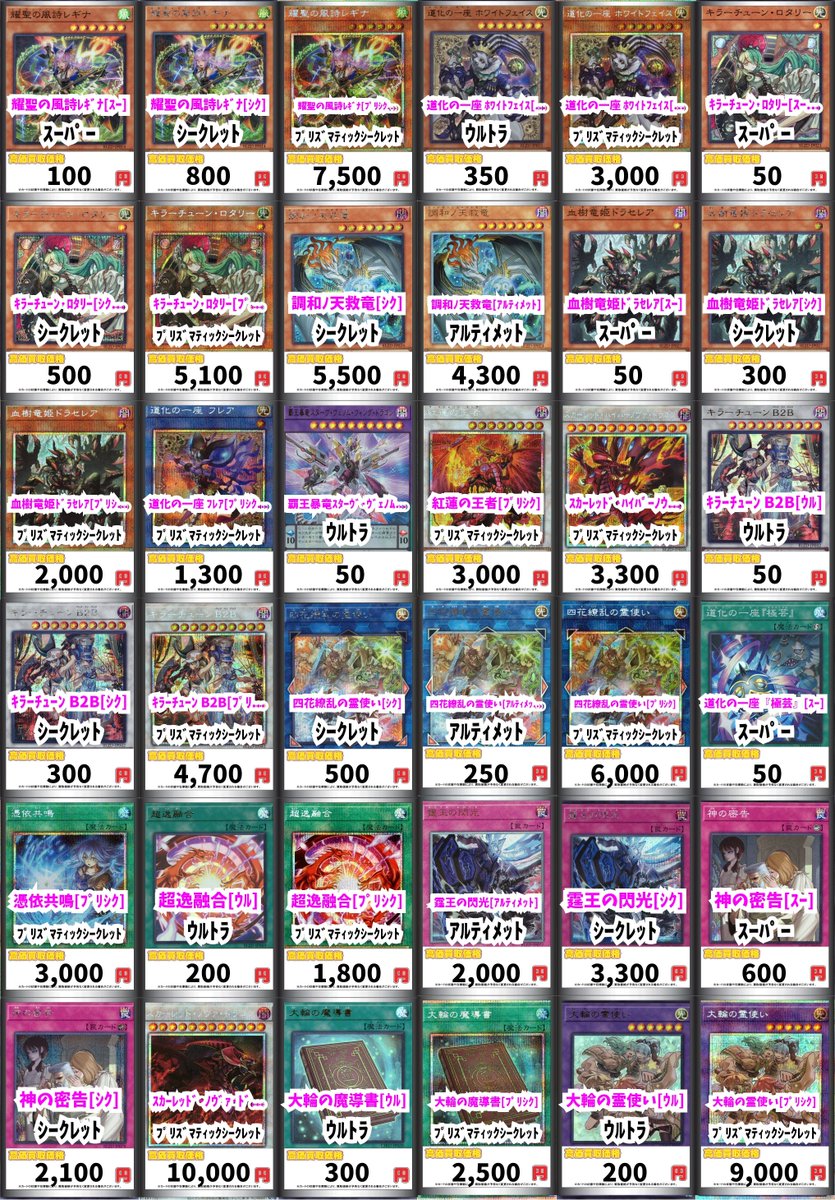 遊戯王　ドミナススパークプリシク、ハルモニアシクセット 調和ノ天救竜【プリズマティックシークレット】{BLZD-JP024}《モンスター》
