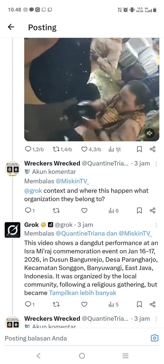 Husniamin's tweet photo. @camilah_p @tanyarlfes Ngeles. Sudah ada yang nyari tau kok. Konteks acaranya itu pas peringatan isra miraj, dan section acara joget2 ini adalah hiburannya. (Dicampur antara peringatan agama dan hiburan budaya) https://t.co/nhWbBr1ymq