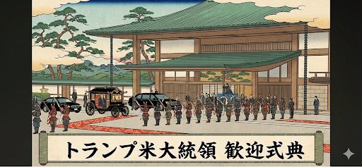 皇居宮殿　国賓アメリカ合衆国トランプ大統領閣下　来日ノ図