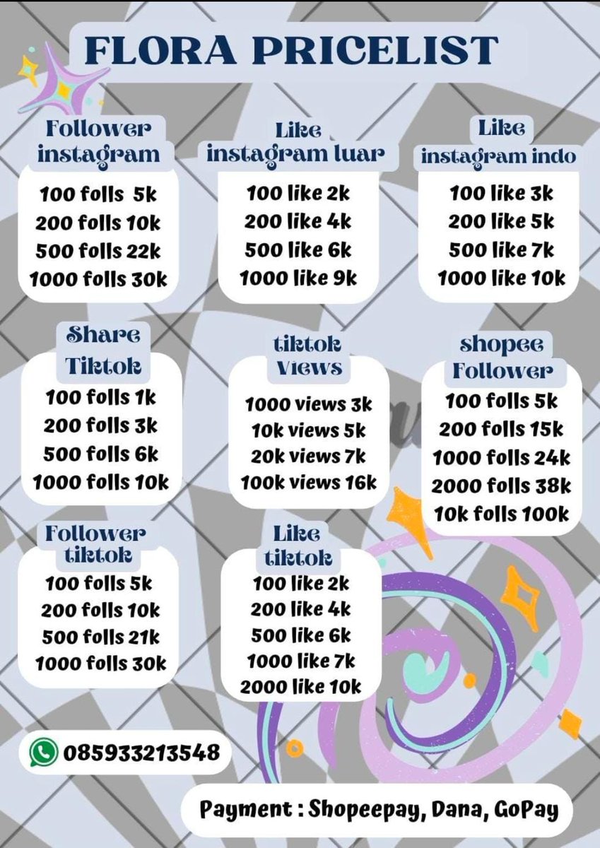 OPEN!!, aku jual kebutuhan sosmed kamu nih dengan harga murce dan kualitas ter-aman dari Followers Like Views, Share (Instagram Tiktok Shoope), bisa dm atau wa ya #zonauang #zonajajan