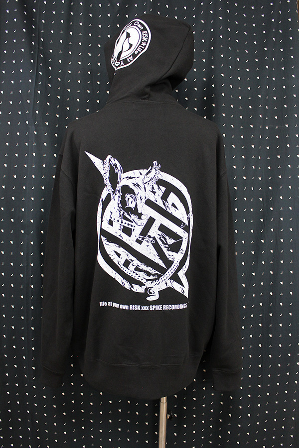 life at your own RISK×××SPIKE RECORDINGS コラボZIP PARKA【BLACK