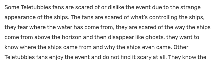 This paragraph on the Teletubbies fandom wiki is killing me