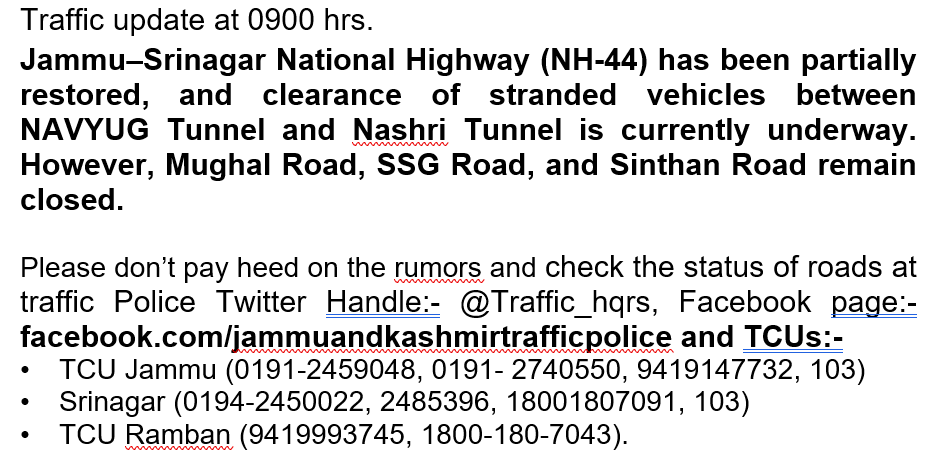 J&K Traffic Police tweet media