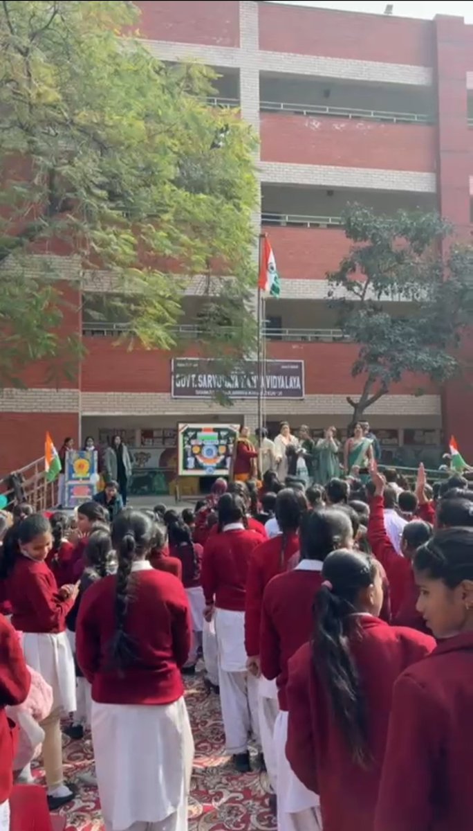 skv1003026's tweet photo. #RepublicDay2026 #IndianConstitution 
Honouring 77 years of the Constitution of India 🇮🇳
@skv1003026  celebrated #RepublicDay with pride, patriotism and purpose on 26 January 2026
A day to honour our values, rights &amp; duties as responsible citizens.
@ashishsood_bjp
@Dir_Education https://t.co/aV2Yqxvwmn