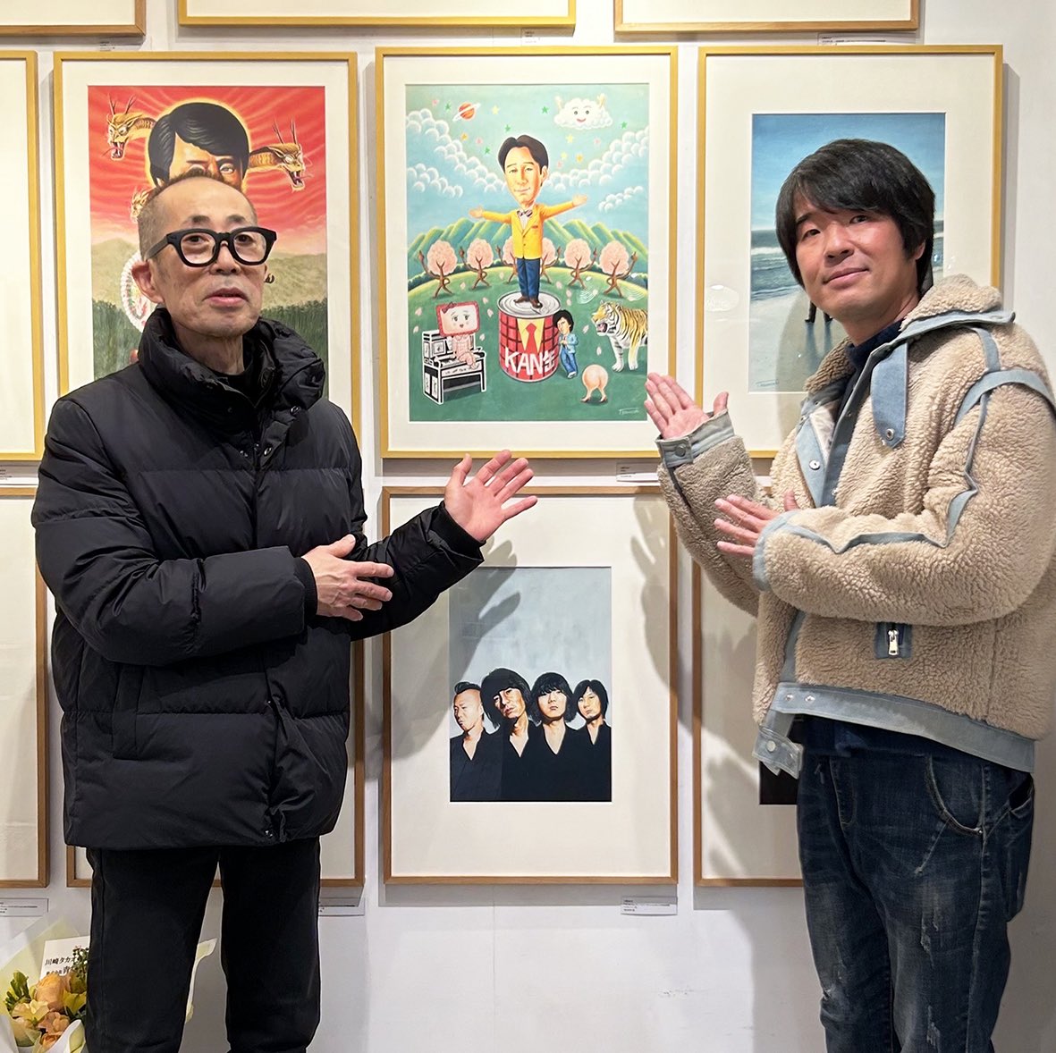 似顔絵　田頭ページ 壁ところ狭しと カラフルな似顔絵で圧巻！ 似顔絵ってかなり難しいん