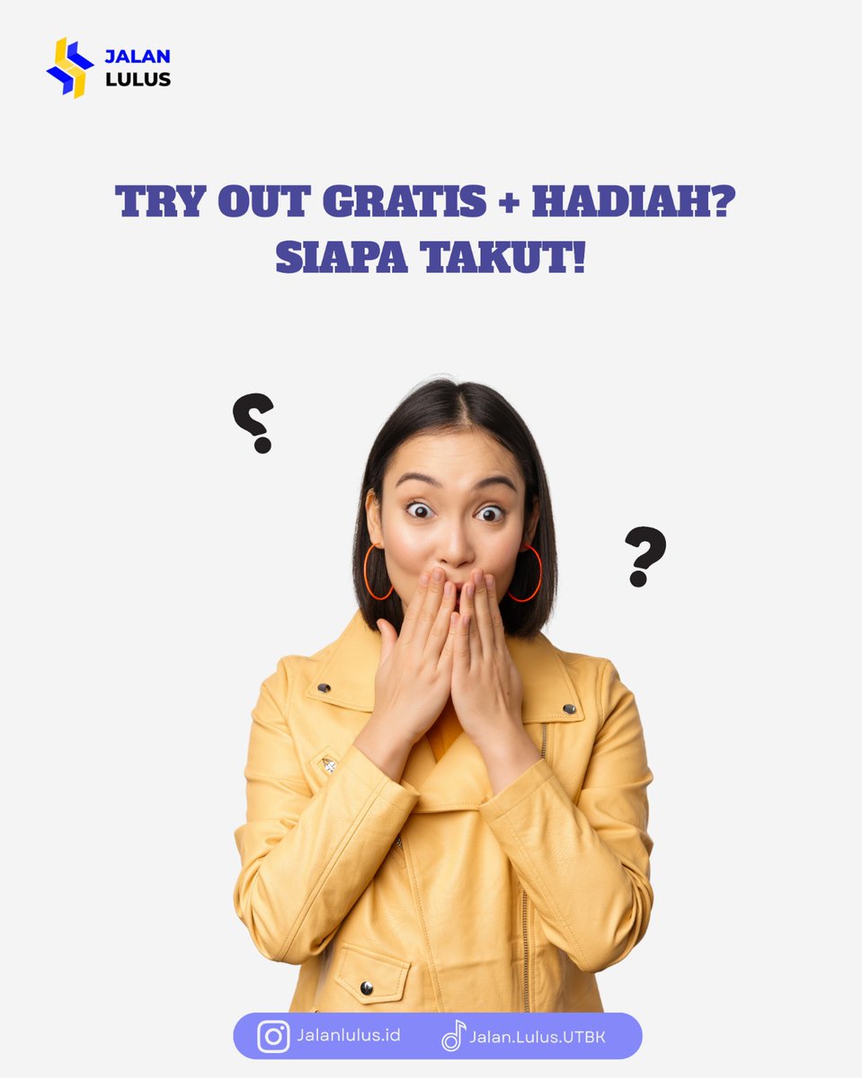Studtyong's tweet photo. 📣 TRY OUT GRATIS UTBK dari JalanLulus hadir buat kamu yang pengen serius tembus PTN impian!
🎁 Spesial Hadiah untuk 1 Orang dengan Skor TERTINGGI!
👉 Yuk daftar sekarang!
Form Pendaftaran : https://t.co/C3Czt026mz

#TryOutGratis #PejuangUTBK #UTBK2026 https://t.co/p7VTVzCLGJ