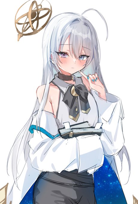 友達のオリキャラをデザイン&立ち絵を描きました! 銀髪オッドアイの学者さんモチーフです