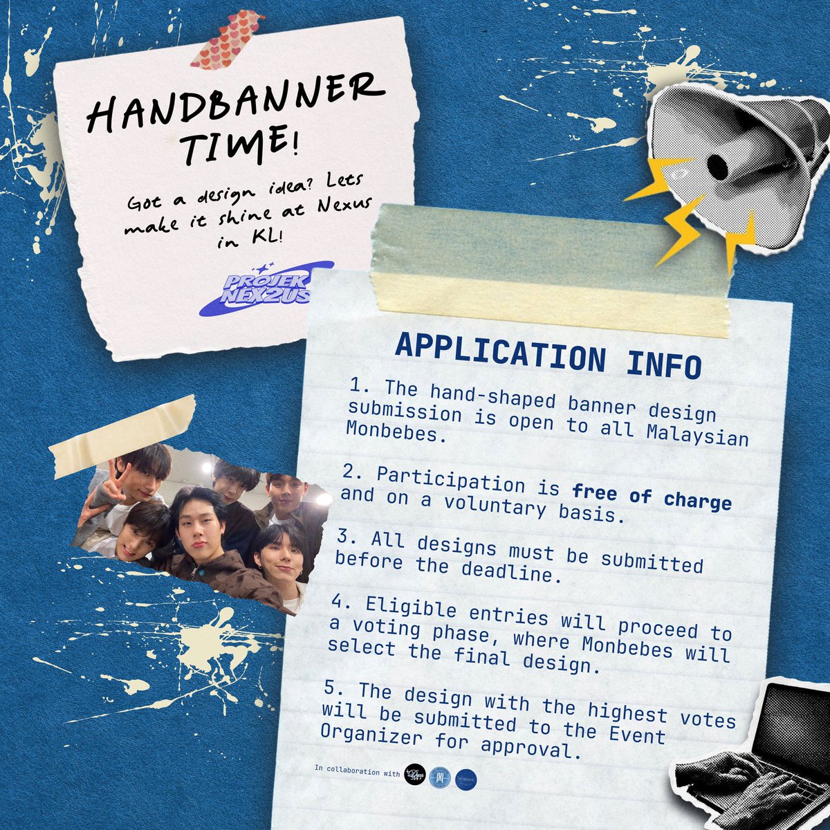 DEAR514_MY's tweet image. #MonstaXinKL Fan Project 

Love, art, messages 💙

MYMBBS! We’re inviting you to showcase your creativity and design handbanners for the show in KL! 🎨

Submission period : 25/1 - 1/2
To participate : forms.gle/L21USV6skxQ43g…

#PROJEKNEX2US
#MONSTAX 
@OfficialMONSTAX