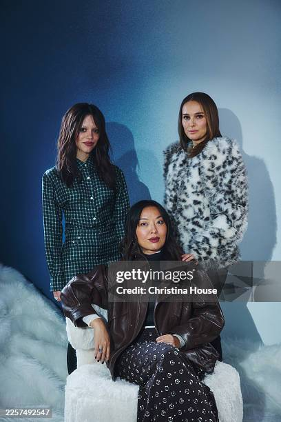 nattyfanstar's tweet photo. - JANUARY 24: Jenna Ortega, Cathy Yan and Natalie Portman of "The Gallerist" are photographed for Los Angeles Times on January 24, 2026 in Park City, https://t.co/fpwO9lOdc1