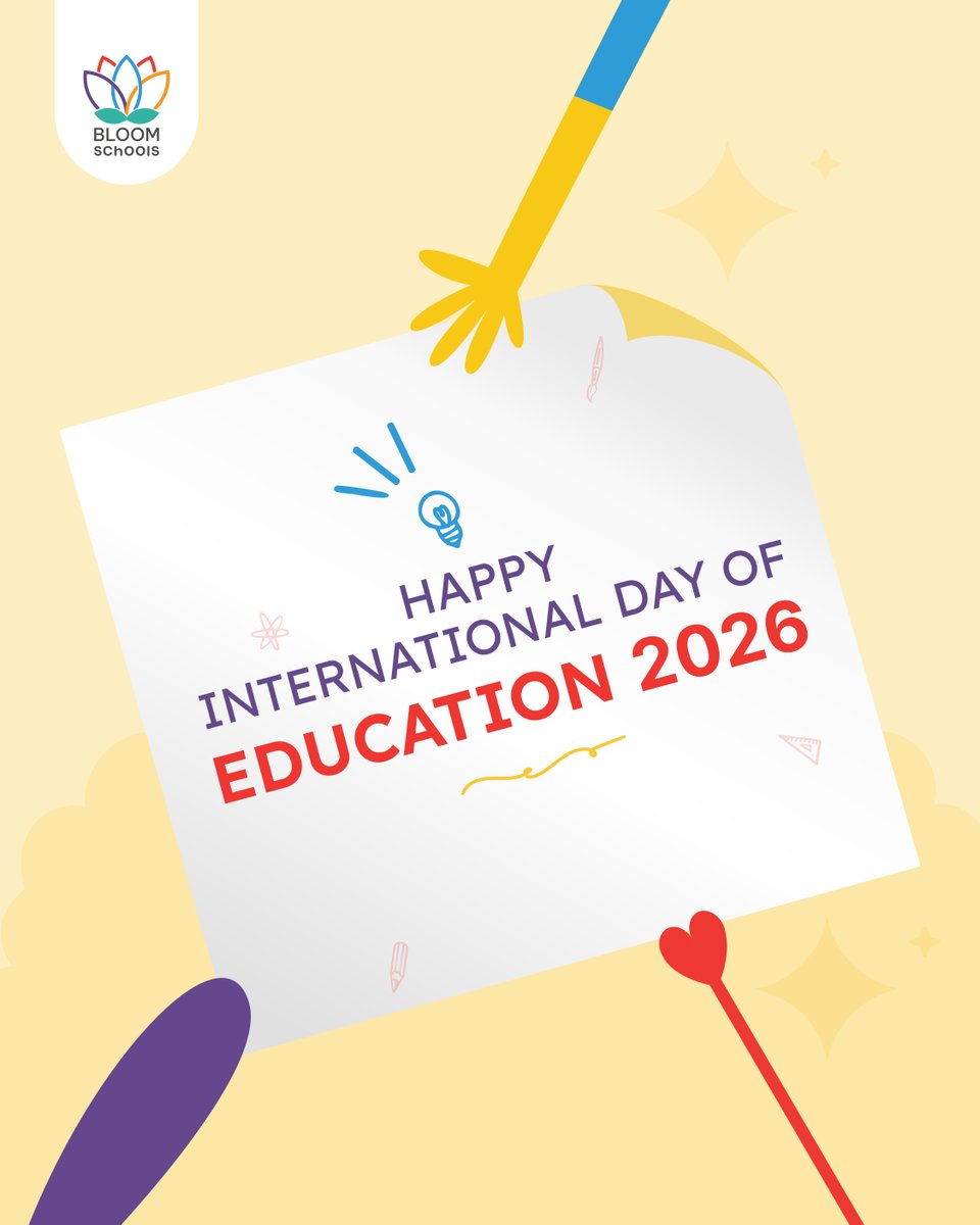 International Education Day 2026 🌍📚

Today we celebrate the power of learning to inspire minds, shape futures, and open doors to endless possibilities — every child, every day. 💛✨

#InternationalEducationDay #EducationForAll #BloomSchool #LoveLearnFun #LearningIsAnAdventure