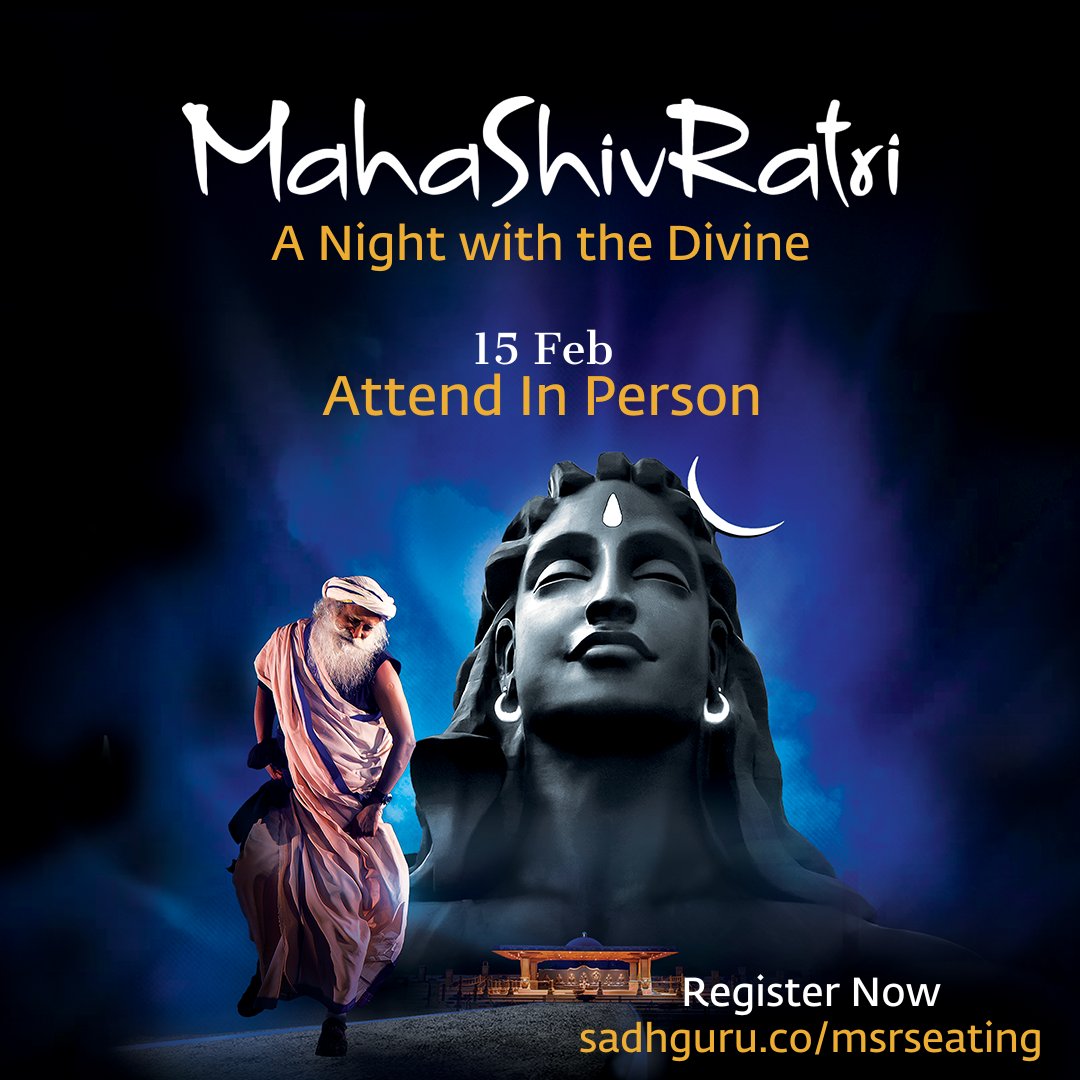 ishafoundation's tweet photo. Spend Mahashivratri with @SadhguruJV, in the towering presence of Adiyogi!​
From dusk to dawn, let music, meditations, and Sadhguru’s grace turn one night into a doorway to the Divine.

Register Now : https://t.co/IhV9gJpBX4

#IshaMahashivratri2026Seating #IshaMahashivratri2026 #Mahashivratri2026