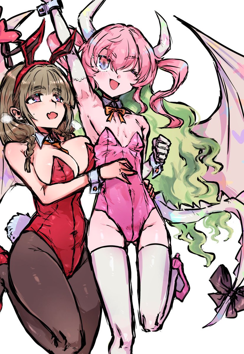 「一次 男の娘バニーと小柄豊満バニー」|こだまのイラスト
