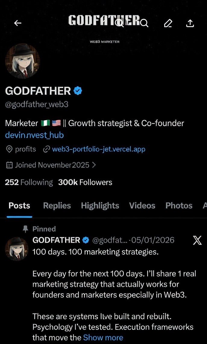godfather_web3's tweet image. GM and happy Sunday, fam! ☀️🔥

Big congrats to us we just hit 300k followers on this wild Web3 journey.  

From the trenches of grinding threads, roasting rugs, dropping real alpha, and building trust one bold take at a time... y'all showed up.  

Thank you to every single one…