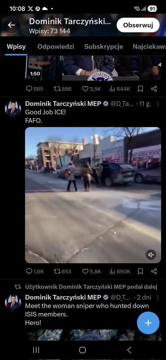 MFaucet72320's tweet photo. @tvn24kawa @KonradPiasecki panie reaktorze, czy mógłby Pan zapytać przedstawicieli polskiej prawicy o wpis ich kolegi @D_Tarczynski na temat zamordowanego człowieka w Minneapolis? https://t.co/lEYh3xOYa0