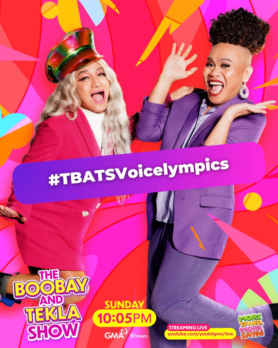 Magpapatalbugan na sila ng boses! 🎤

#MoreTawaMoreSaya na kasama sina Jennie Gabriel, Hannah Precillas, at Jessica Villarubin sa #TBATS mamayang 10:05 PM sa GMA! 💋

Official Hashtag: #TBATSVoicelympics