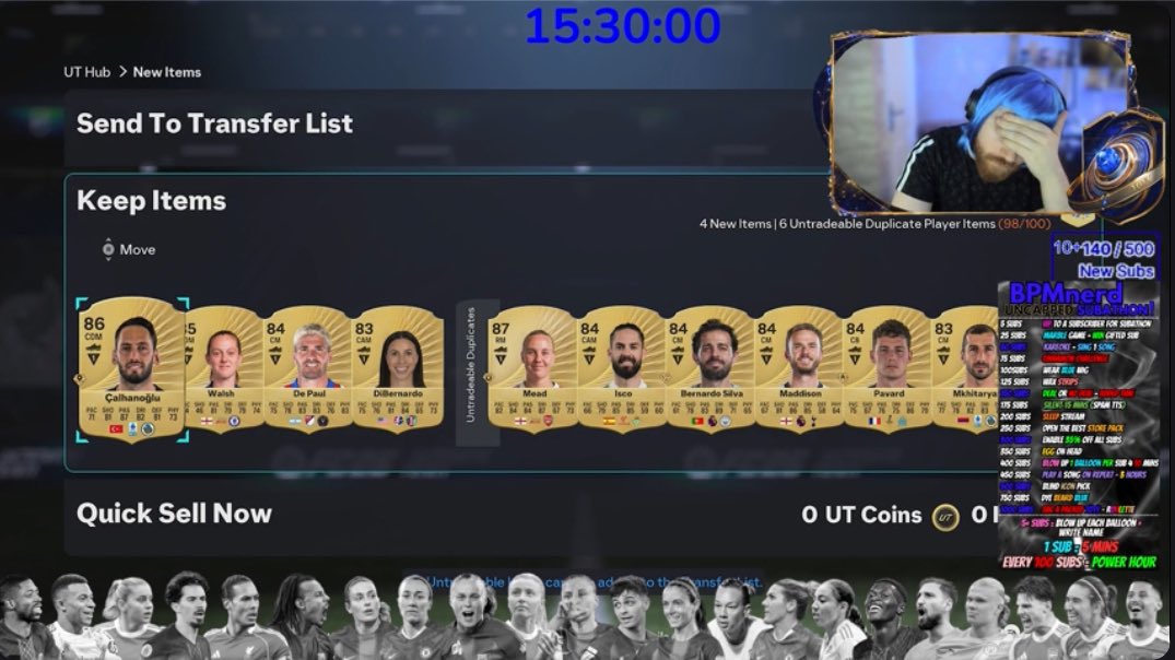 DAY 3…

3000+ packs opened - 0 TOTY! 🔵

1000+ left to go… 
IT CANT GO ON LIKE THIS! 🤔

FULL RECYCLE GRIND, VIBES! 

Twitch.tv/bpmnerd