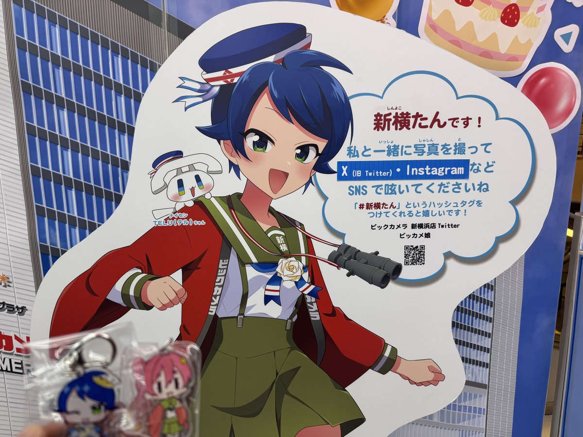 T*s様 ビッカメ娘 天神1号たん アクリルキーホルダー、名刺3枚 全国