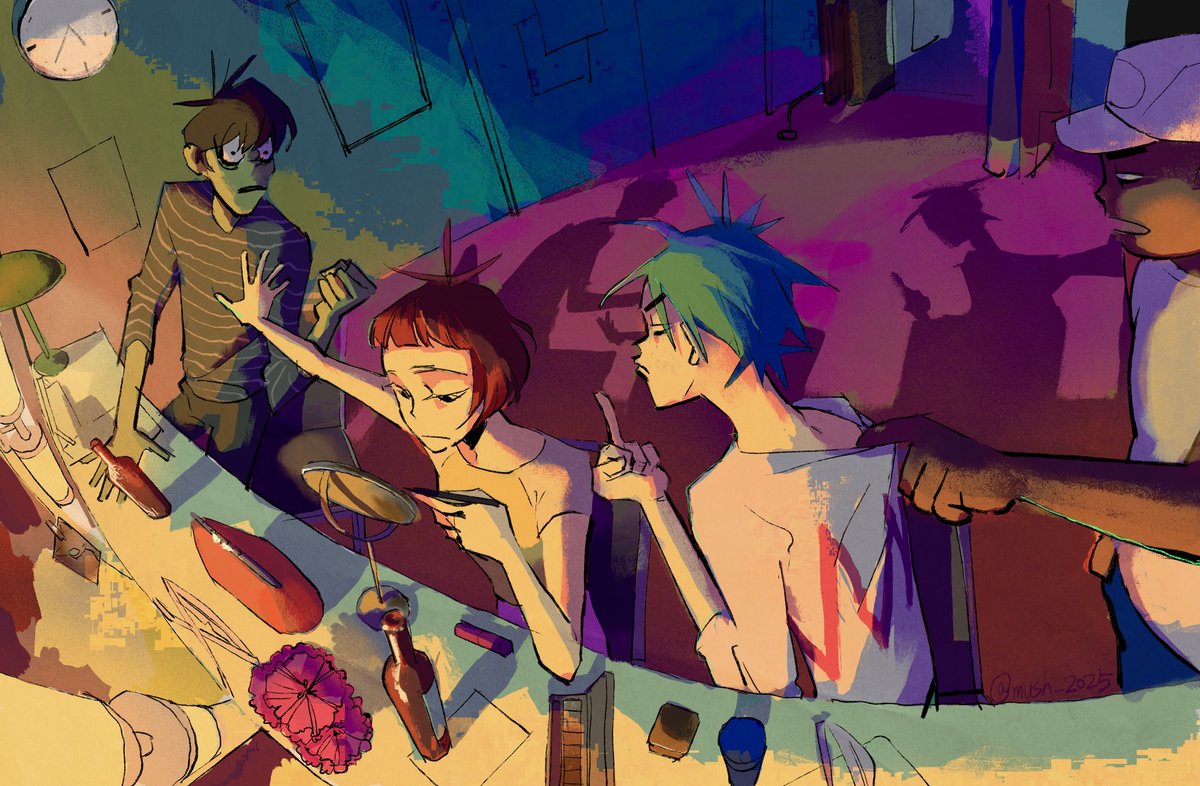 I can’t go to the exhibition to check which vanity belongs to who, but I rlly wanted to draw this anyway

#Gorillaz
#Gorillazfanart