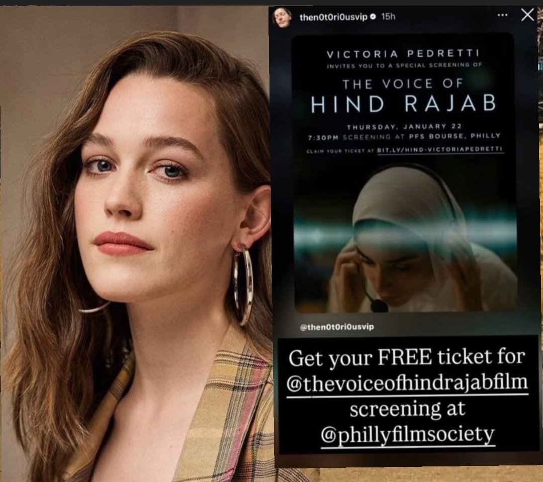 Malcolm_Pal9's tweet image. American star Victoria Pedretti brings visibility to Palestinian cinema and promotes the screening of “The Voice of Hind Rajab”