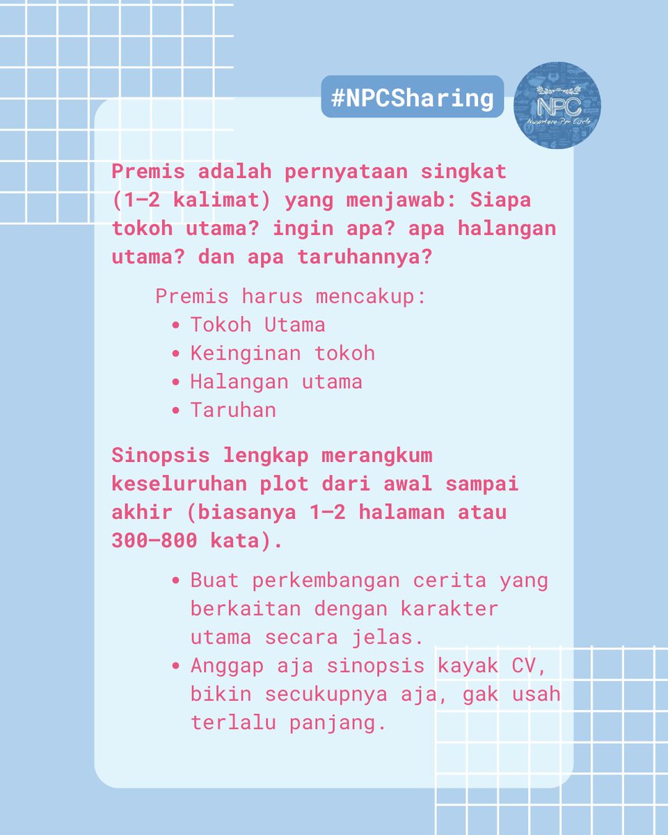 wattpad_npc2301's tweet photo. MWM sebentar lagi, persiapannya udah mateng belum? 🤭
Jangan sampai semangat di awal, tapi kemudian stuck karena kurang persiapan. Sini merapat! Minpici mau bagi-bagi materi biar nulisnya di MWM nanti makin lancar!
#EventMenulis #MWMNPC #NPCEvent #GrupKepenulisan https://t.co/uerM5p4mPg