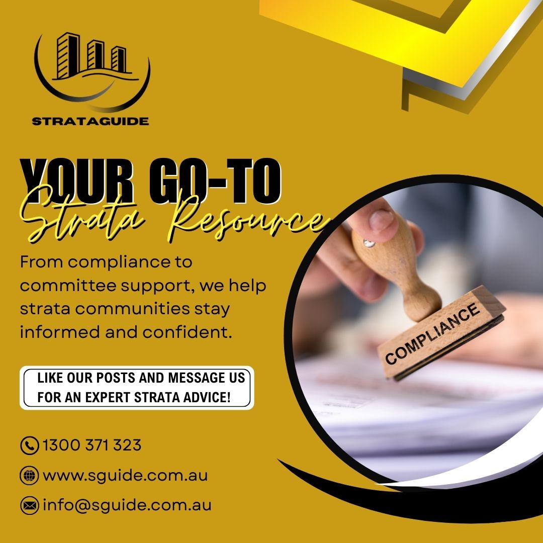 Your go to resource for strata communities with compliance help and committee support. Stay informed confident and connected with Strataguide!

#Strataguide #Strata #Stratamanagement #PropertyManagement #Strataliving #ComplianceTips #CommitteeSupport #RealEstate