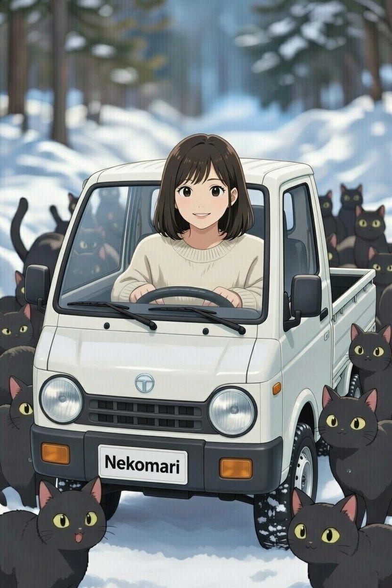 >RP
Grokもうひとつ描いてくれました😺

#新ねこまりの冒険２😸
#運転席から飛び出ている😹
#軽トラはピクシスのつもりなのか😸
#猫多すぎ😹😹😹

#でもこんな配送なら毎日行きたい🙋‍♀️🙆‍♀️😹