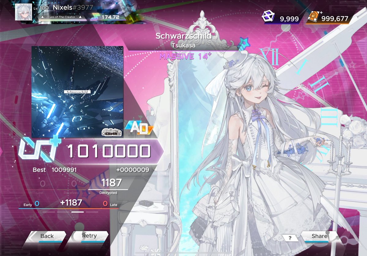 Nixels_0's tweet image. #ParadigmReboot
Schwarzchild [MSV 14+] 理論値❗
(38th)

리마스터 마스터 아니고 매시브