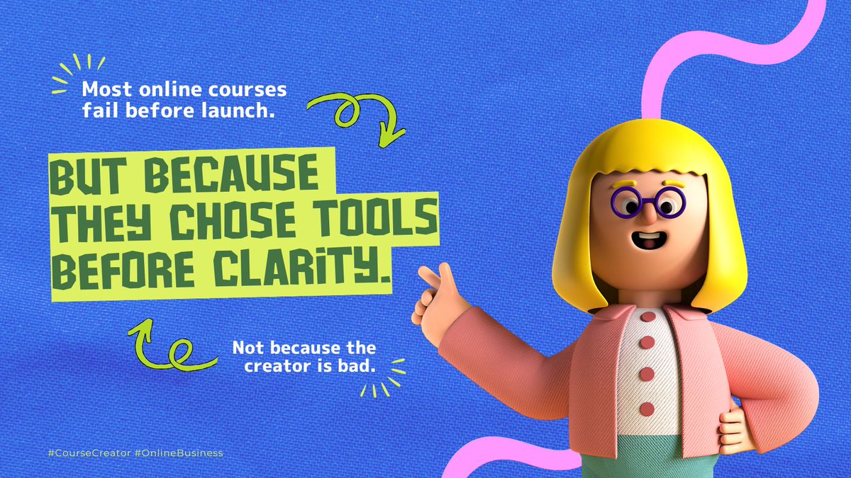 Most online courses fail before they even launch.  
#CourseCreator #Onlinebusiness #Clarity #Onlinetools