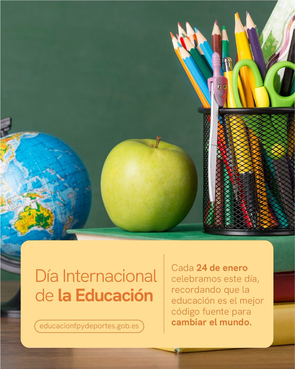 📚🌍 Cada 24 de enero celebramos el Día Internacional de la Educación, recordando que aprender no es un lujo, es un derecho humano y la base para construir sociedades más justas, sostenibles y en paz.

#DialnternacionalDeLaEducación #EducationDay #Educación