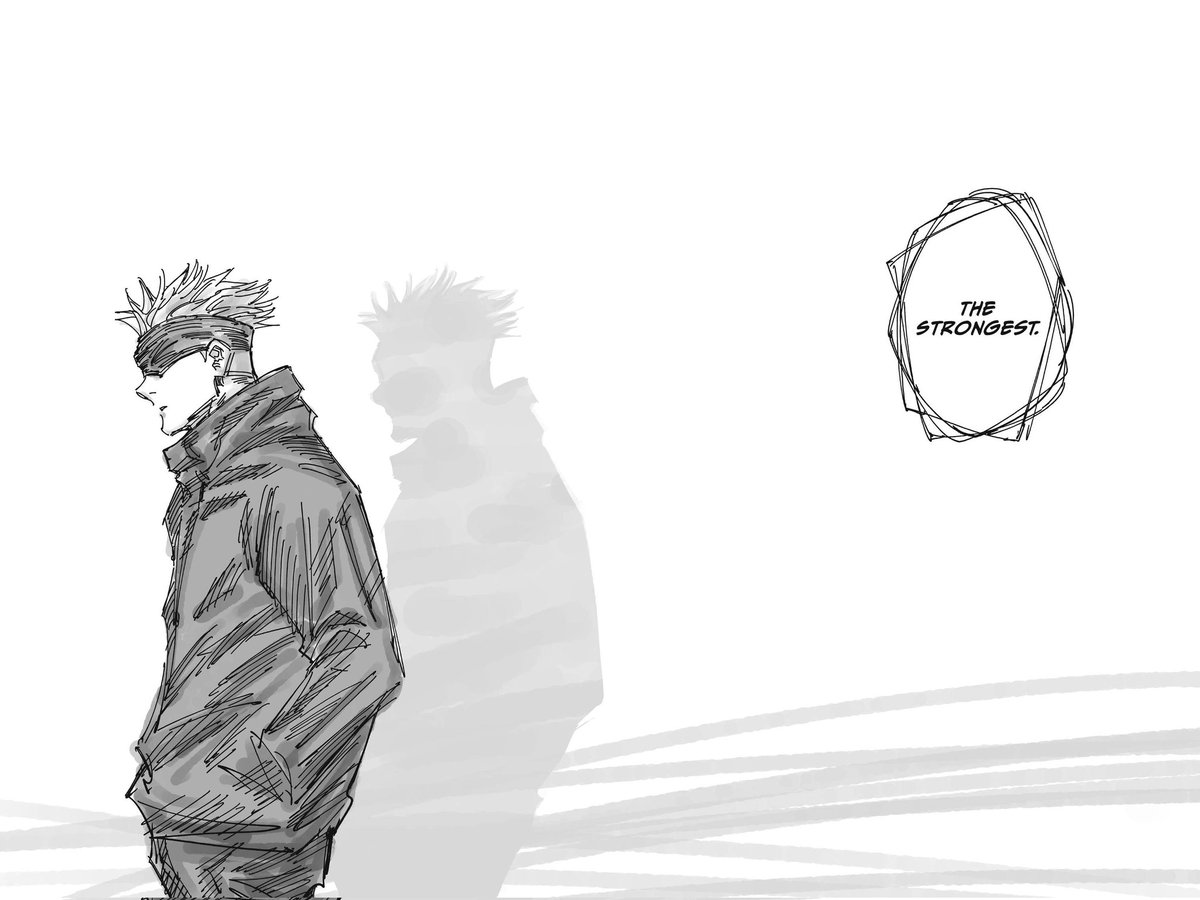 Jaybrooke21's tweet image. E isso tudo fica perfeitamente simbolizado aqui. O conceito do mais forte normalmente vem junto com a solidão do mais forte, entre as mídias mais recentes, a forma como Jujutsu Kaisen trabalhou esses conceitos foi uma das que mais me agradou.