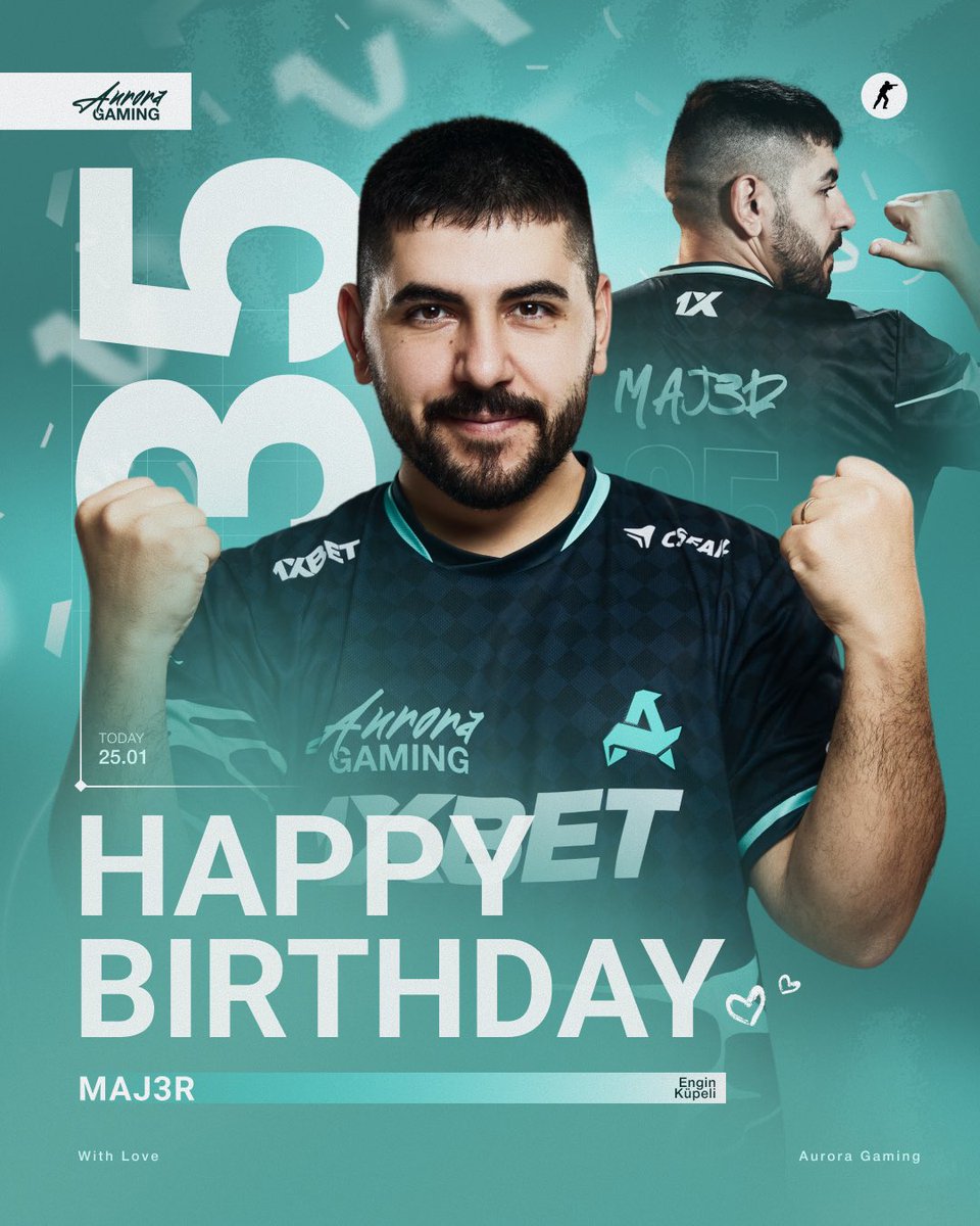 YAŞ ONUN İÇİN SADECE BİR SAYI! 

🎂 Takım kaptanımız <a href="/Maj3r_/">MAJ3R</a>’in bugün doğum günü!

Sana sağlık, mutluluk ve başarılarla dolu bir yıl diliyoruz kaptan, bu sene kaldırılacak çok kupa var! 🫶🏻