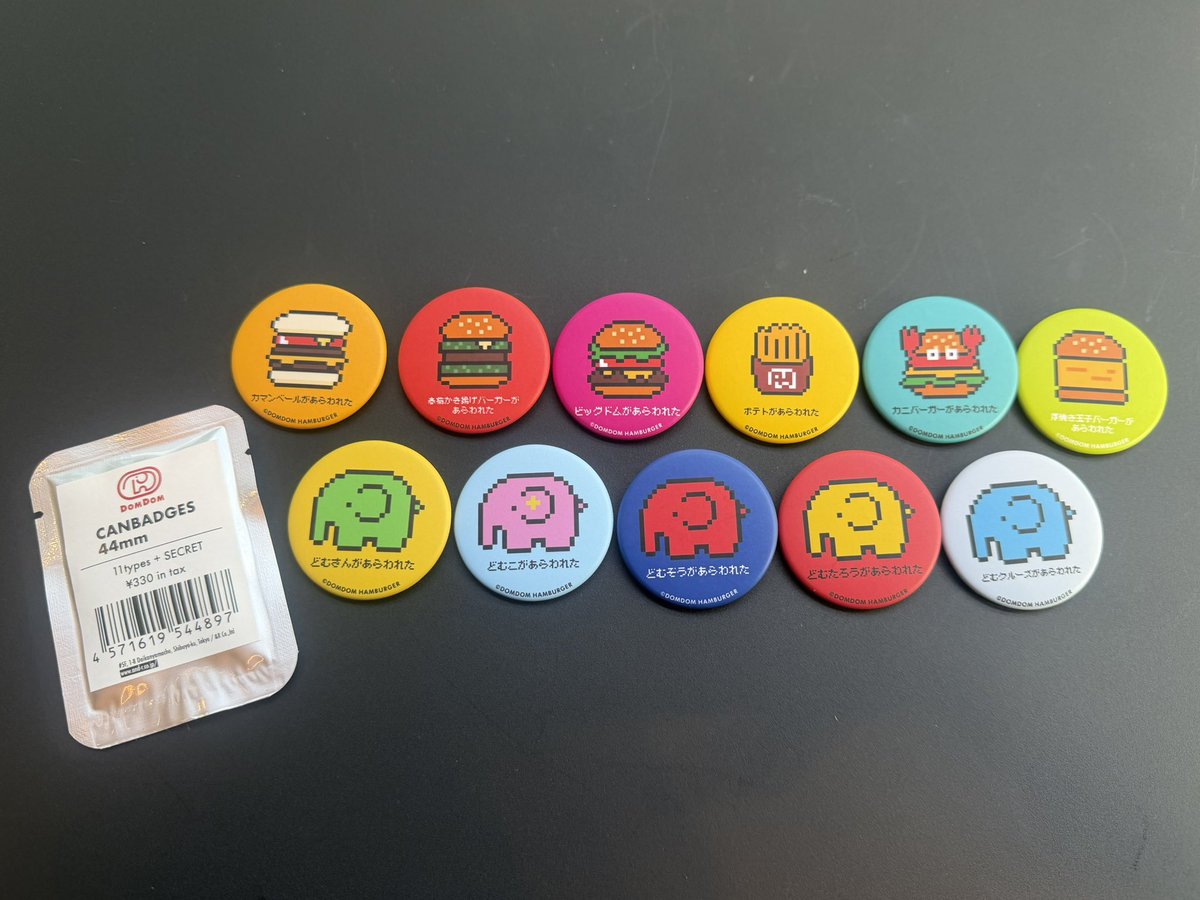 🔸DOMDOM POPUP 再入荷情報🔸 大人気のピクセル柄缶バッジが本日再入荷