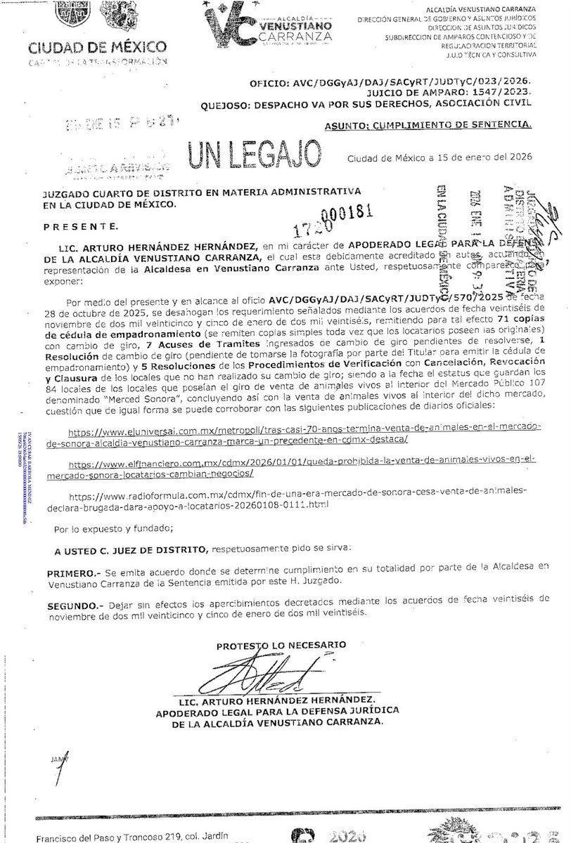 Se nos informó oficialmente sobre el cumplimiento de la sentencia que prohíbe la venta de animales vivos en el mercado de Sonora. 
Y a pesar de este cumplimiento se siguen vendiendo animales vivos.
<a href="/ClaraBrugadaM/">Clara Brugada Molina</a> 
<a href="/rbarriosfuentes/">𝙍𝙪𝙩𝙝 𝘽𝙖𝙧𝙧𝙞𝙤𝙨 𝙁𝙪𝙚𝙣𝙩𝙚𝙨</a> 
<a href="/Reporte_Indigo/">Reporte Índigo</a>
<a href="/AristeguiOnline/">Aristegui Noticias</a> 
<a href="/MrCivico_/">🎙️ ᗰᖇ. ᑕíᐯIᑕO ®🇲🇽₿ ✖️</a>