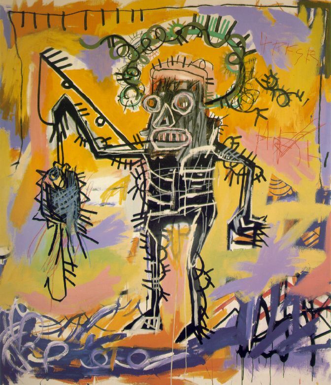 artistbasquiat's tweet photo. Fishing, 1981 #artbots #basquiat https://t.co/wqYYMb9RII