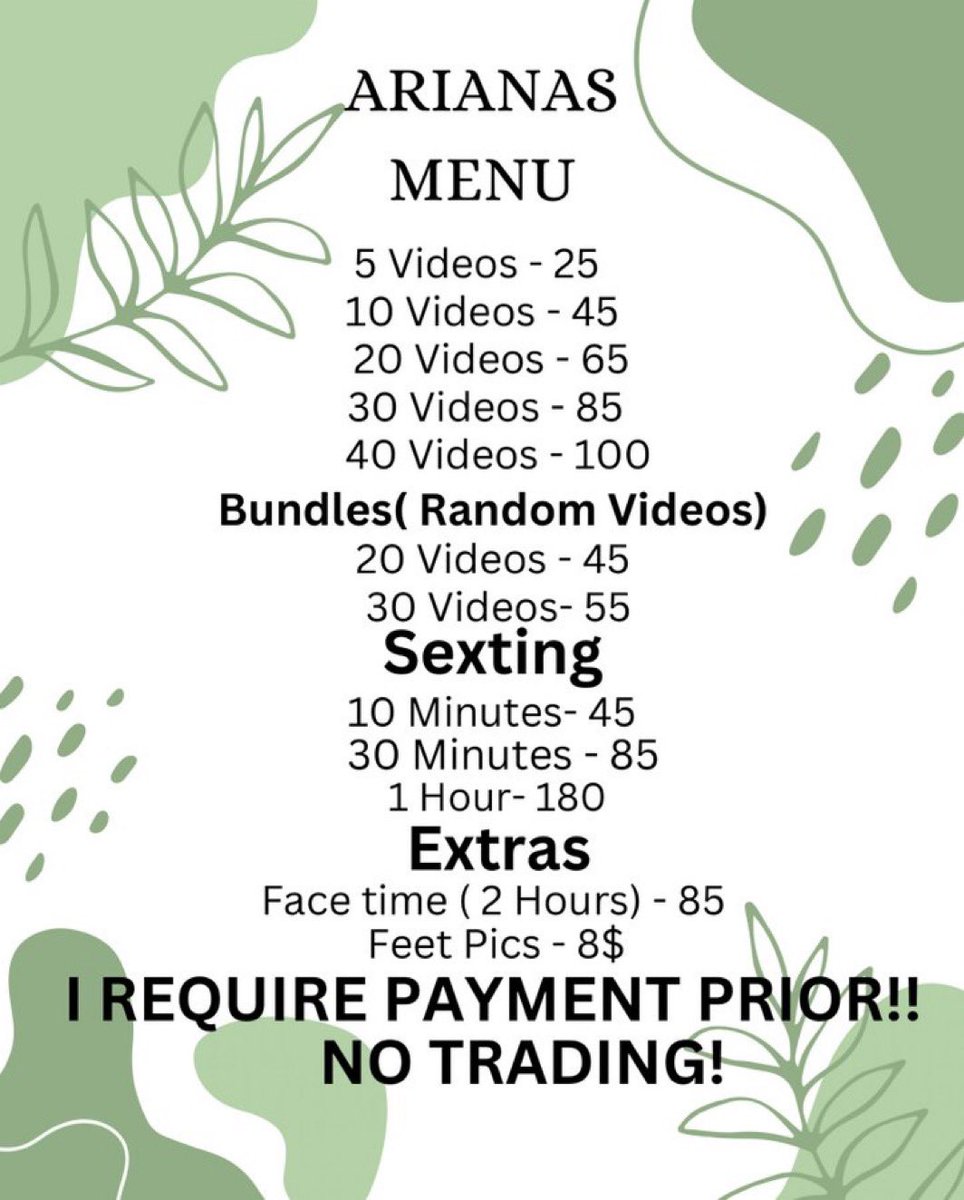 ari2tril's tweet photo. Here’s my Menu! Dm me for more information or to buy #nsfw #latina #onlyfans #dallas #menu #creator #foryou https://t.co/5JmJkW6ujO