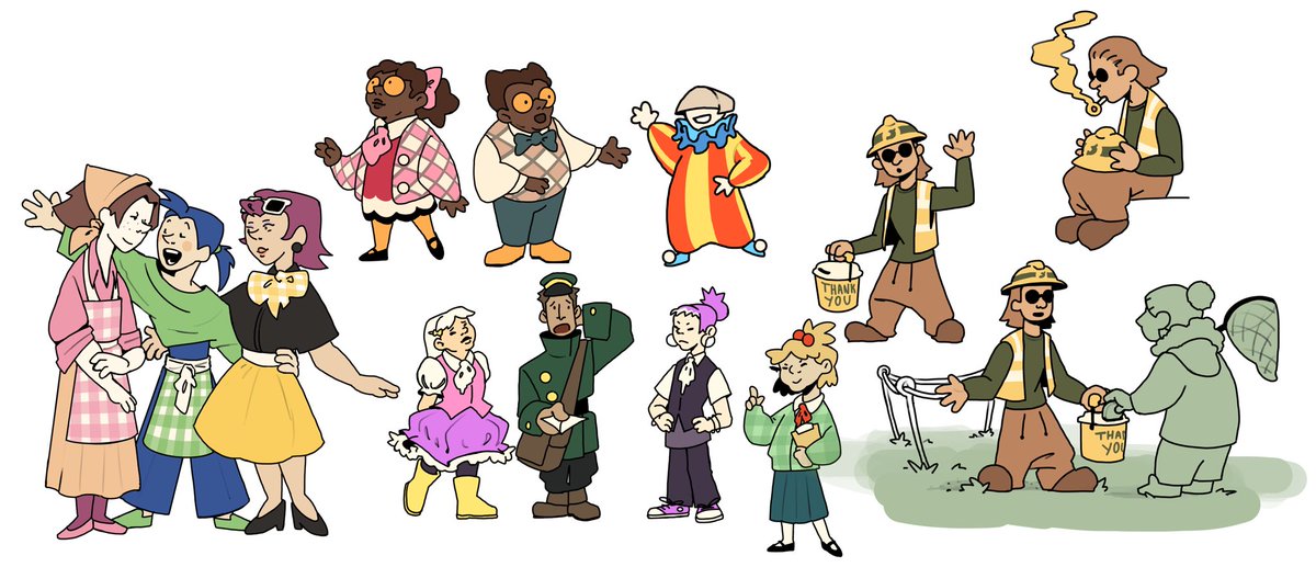 goonglab's tweet photo. lots of animal crossing human designs. very excited about the new update but I won’t play until I finish my work (I say as I draw animal crossing characters instead of work)
#animalcrossingfanart #acnhfanart https://t.co/L2EKcxsS8c
