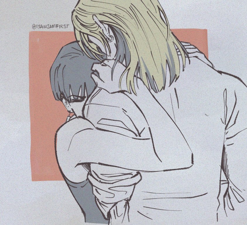 iSawJamFirst's tweet photo. we didnt even have a vashmeryl hug scene so im reposting this BECAUSE THEY DESERVE IT

#TRIGUNSTARGAZE https://t.co/UU20WHpMWP