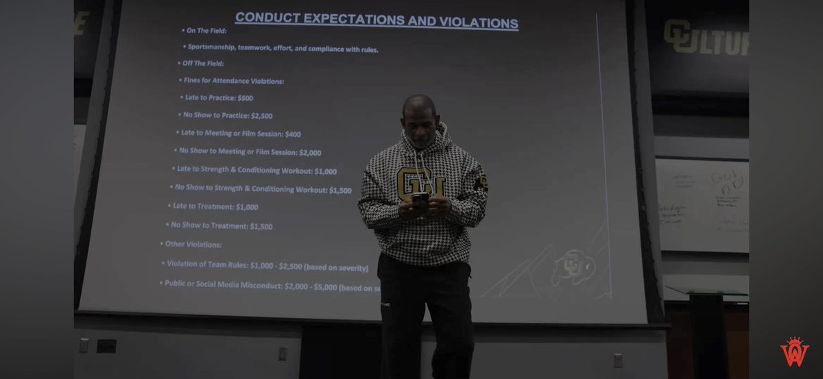 Love this from Coach Prime. $2,500 fine if you miss practice. Exactly like the Pros!! Boys better lock in or their money is gonna be funny! #SkoBuffs 🦬