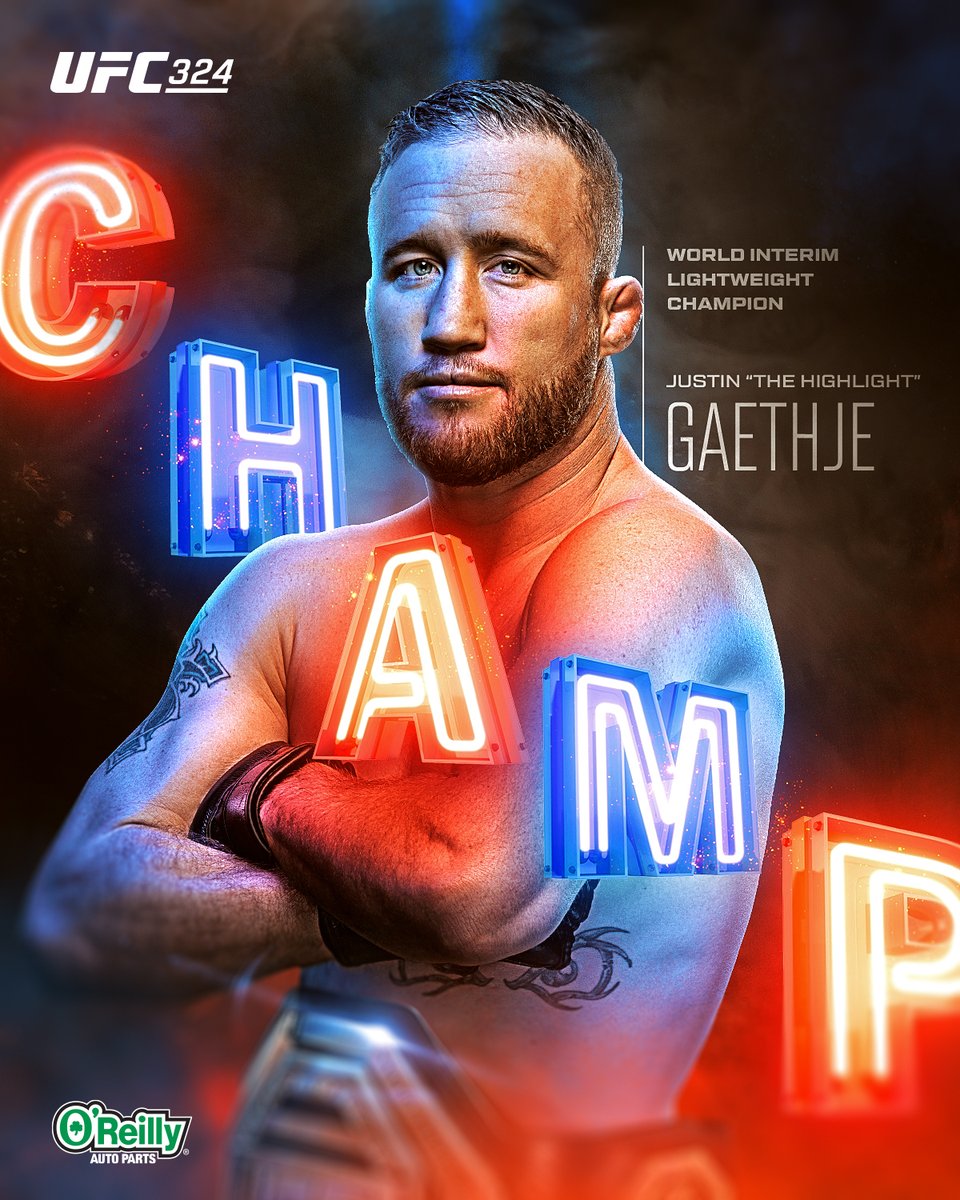 MORE HARDWARE FOR THE HIGHLIGHT 🏆

<a href="/Justin_Gaethje/">Justin Gaethje 🇺🇸</a> defeats Paddy Pimblett by Unanimous Decision to become the new interim lightweight champion of the world!

[ B2YB @OReillyAuto | #UFC324 ]