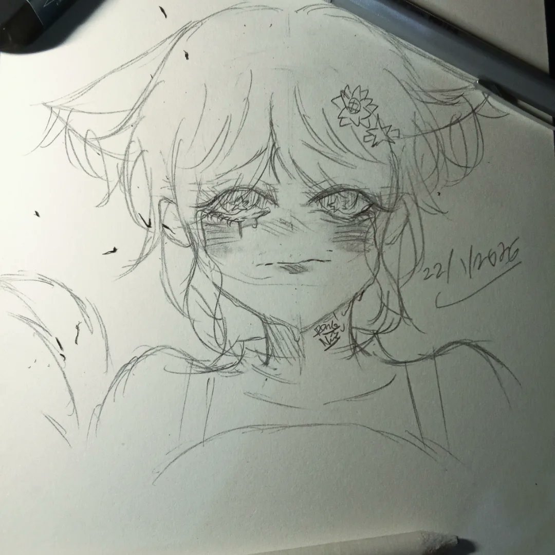 Hayoo Minna san~ I want tell you guys I'm still alive but you know I'm not active much I more active in my ig and TT so I will post all my art at there. Here the latest drawing idk it just random drawing but not to late to say Happy new right? Enjoy your day meow~💛✨