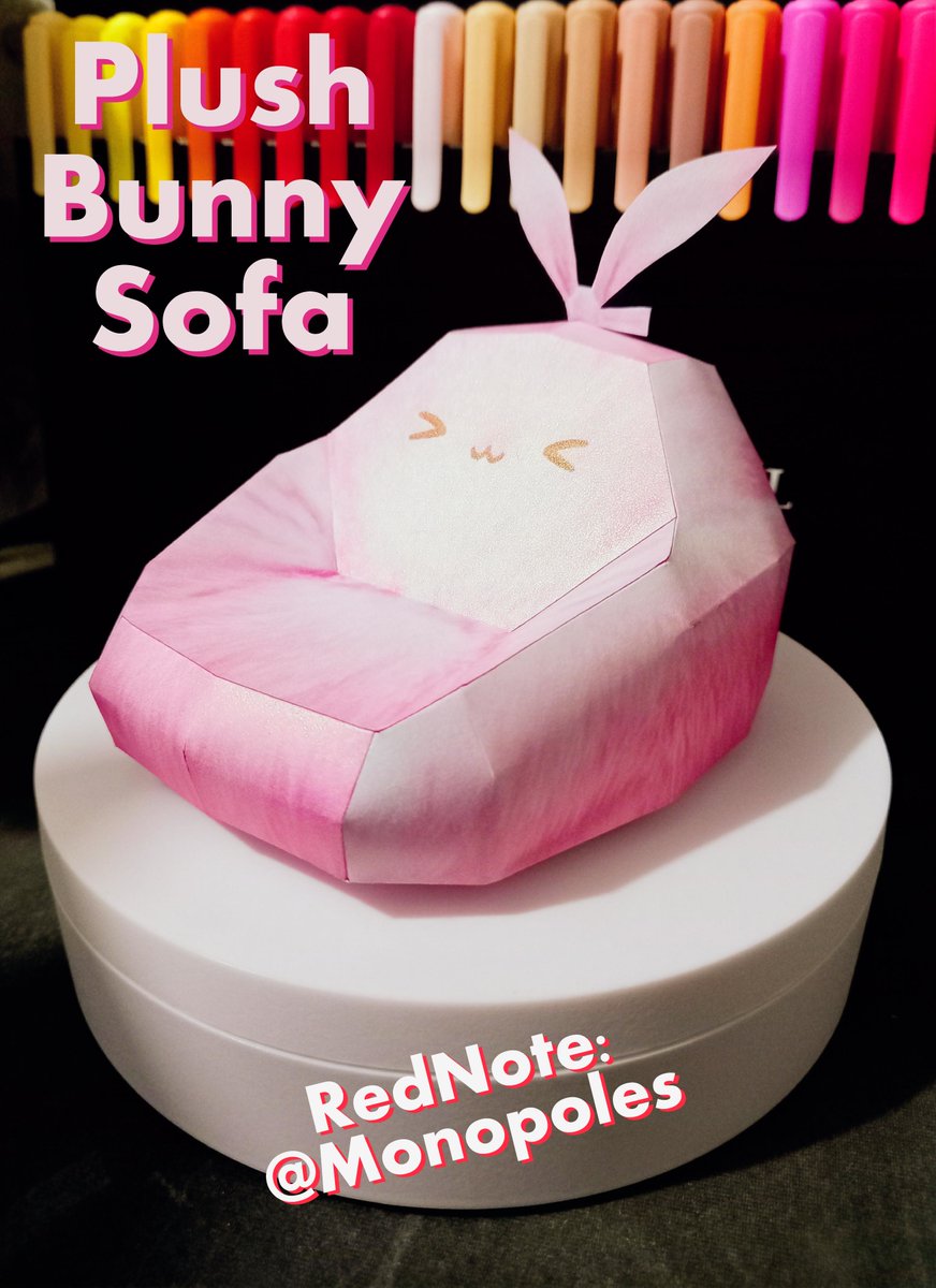 🐰Plush Bunny Sofa
>Author : Monopoles [RedNote]

#papercraft #bunny