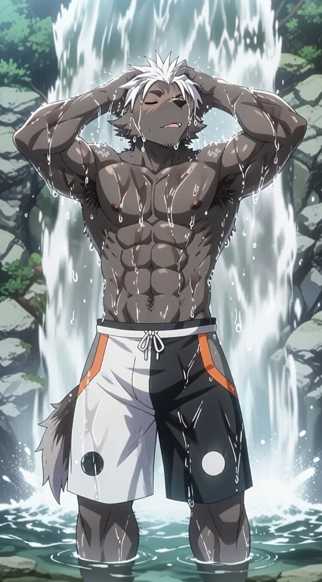 Take beautiful photos under the waterfall.
   #tadatomo #housamo #放サモ #タダトモ  #Furry