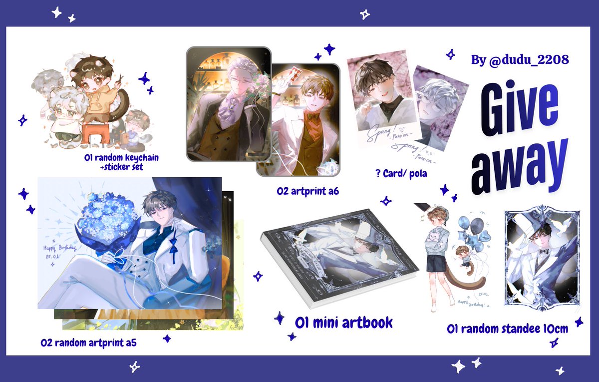 [RT+ FL appreciate 💙]
Special gifts for Tay’s birthday 💝 I’ll pick 2 lucky winners from the quote RTs!

​⏳ Deadline: Until Feb 15

🍻 Have Korean address
🍻 Proof of ownership of "PASSION" (Holy, ebooks + webtoon, audios,... are accepted)

#HAPPY_TAY_DAY 
#행운의_별이_빛난_날