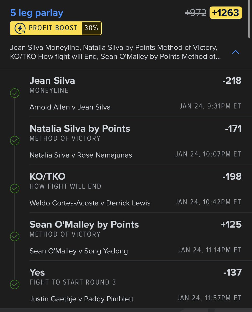 UFC back 5/5 main card ✅