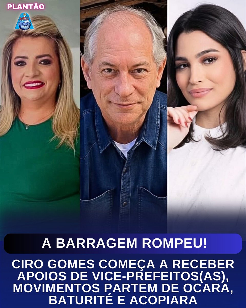 “A barragem rompeu!  Ciro Gomes começa a receber apoios de vice-prefeitos(as). Movimento partem de Ocara, Baturité e Acopiara. 

A cena política no Ceará começa a ganhar novos contornos e sinais claros de movimentação no campo das oposições. A “barragem" que por muito tempo