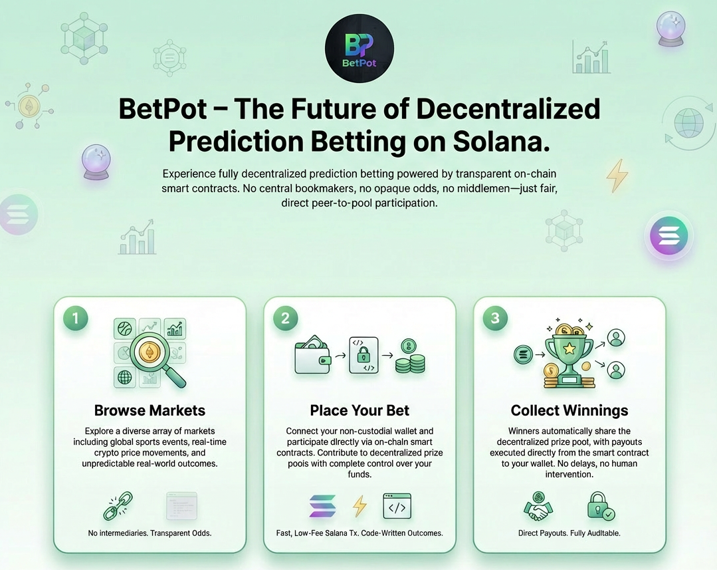 perfect99o's tweet image. @BetPotdotfun  is a decentralized prediction and betting protocol on Solana, enabling users to predict real-world events with crypto, using transparent smart contracts that remove middlemen and automatically distribute prize pools to winners.
@ricarfonso78g