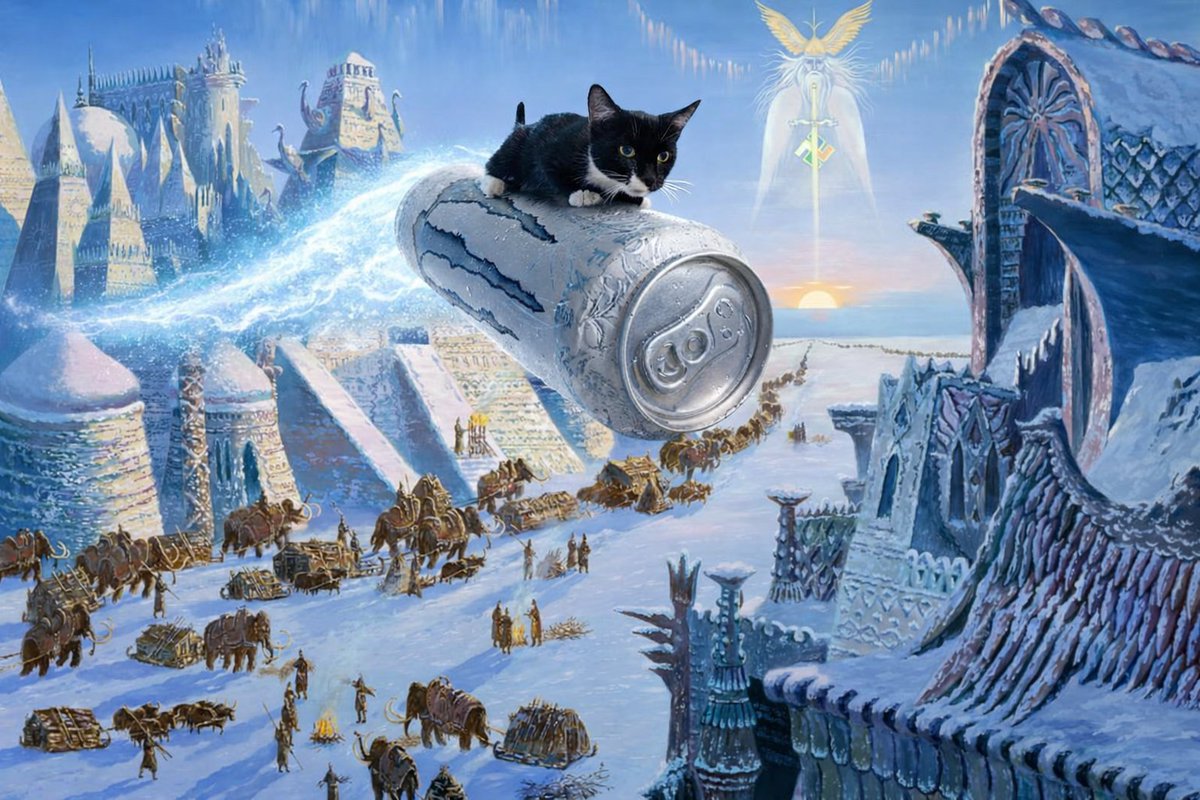 hyperborecat's tweet image. grab yourself a white monster and come with me